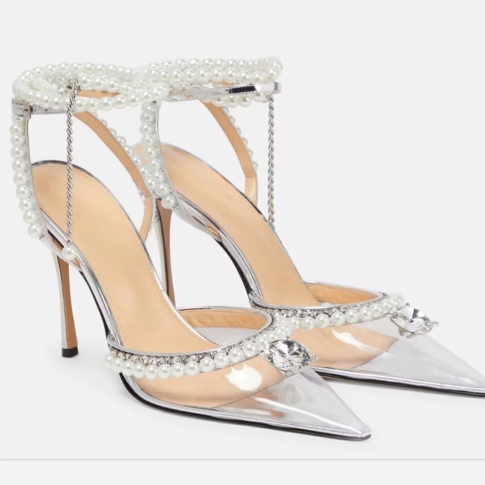Mach & Mach Diamond Of Elizabeth PVC Embellished High-Heel Pumps EU 37 FLAWED